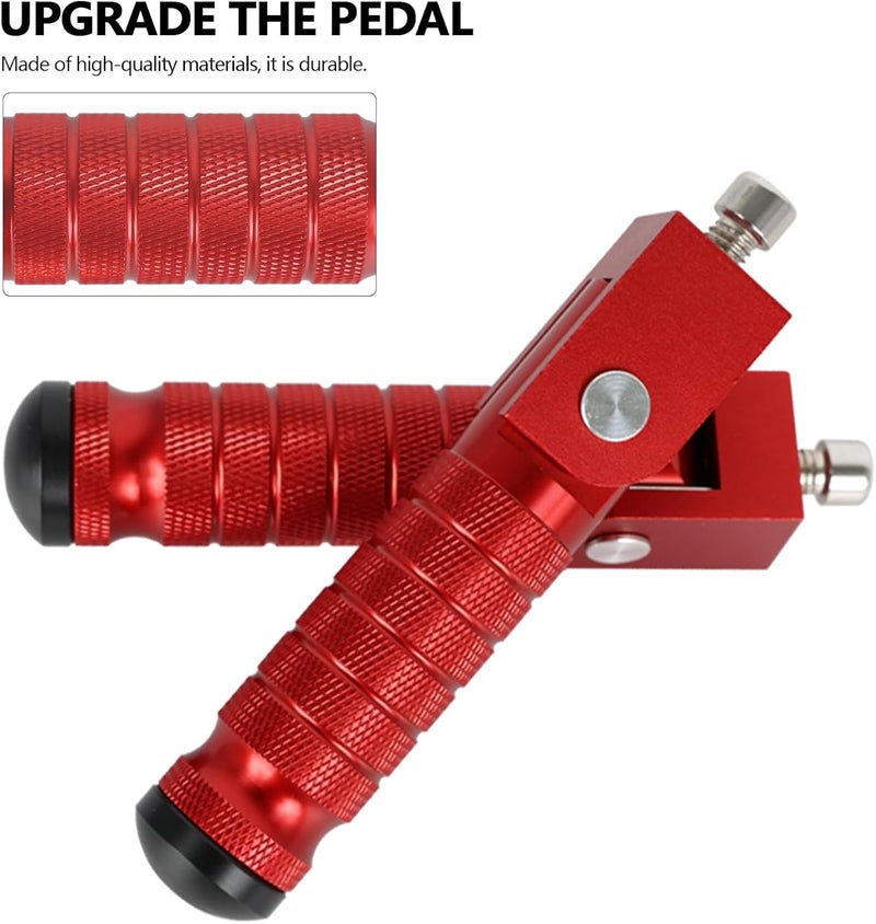MOCODUO Motorcycle M8 Universal Foot Pegs CNC Foldable & Anti-Skid 90 Degree Motorbike Pegs Fits for Super 73, Motorcycle, Bicycle, Mini Bike, Electric Motor, ATVs, UTVs, Go Karts, Quads, Scooters Red - Image 4